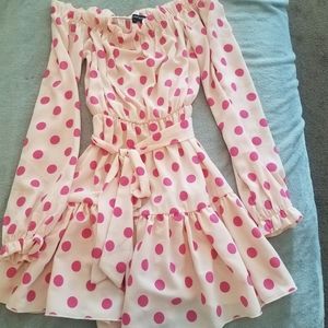Pink polka dot dress